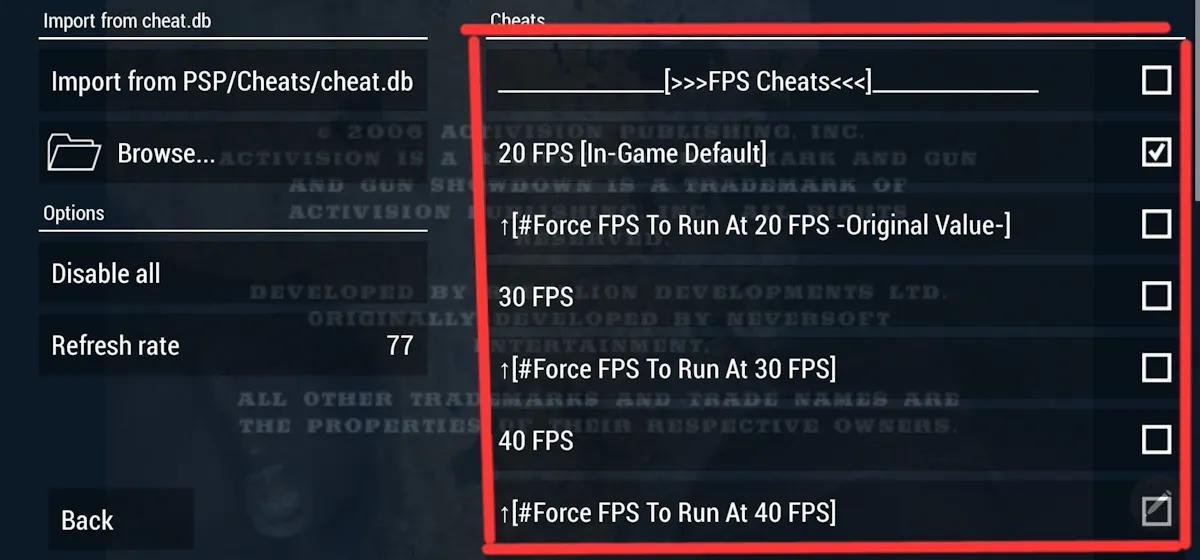 PPSSPP Cheats