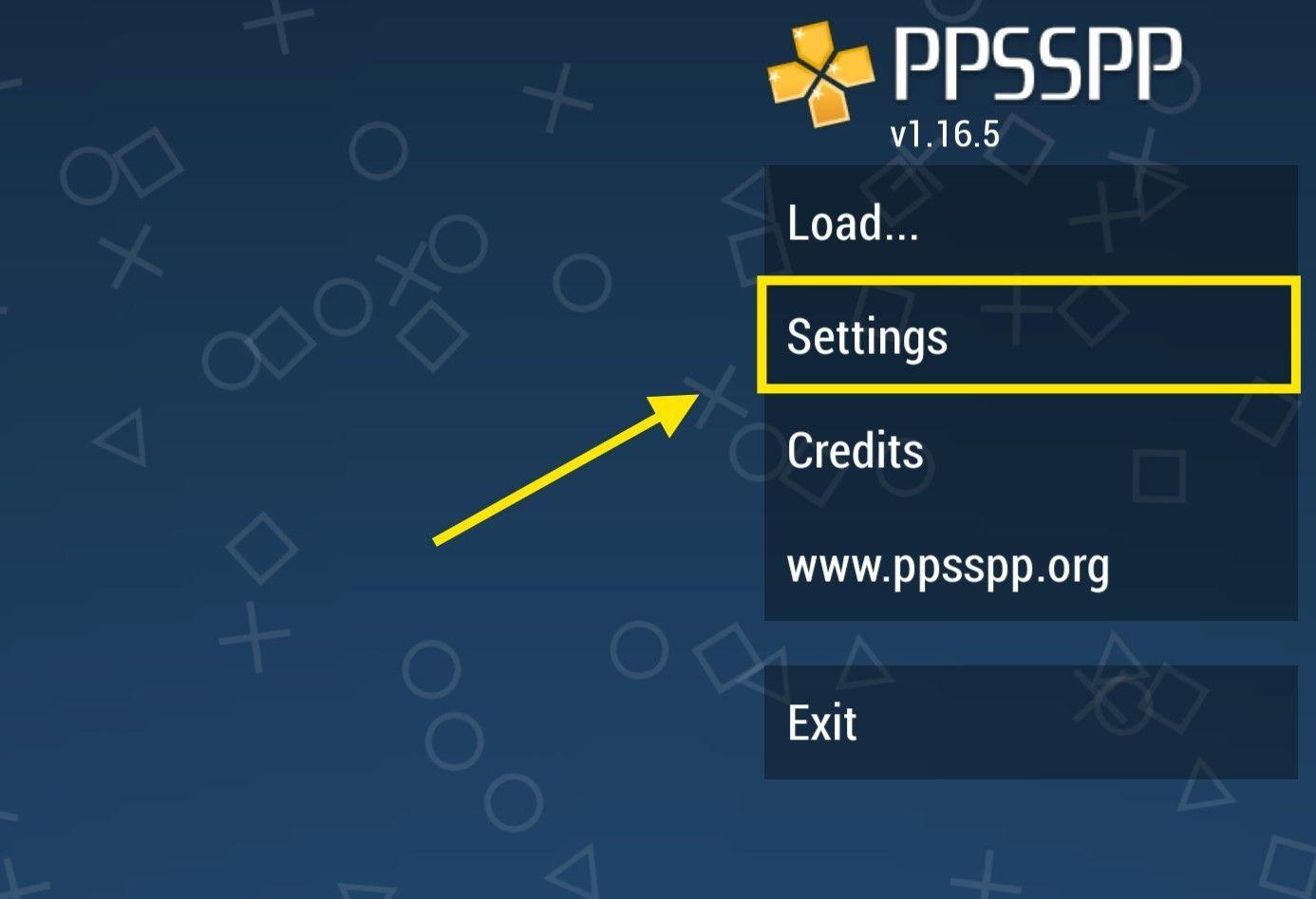 go to ppsspp gold settings